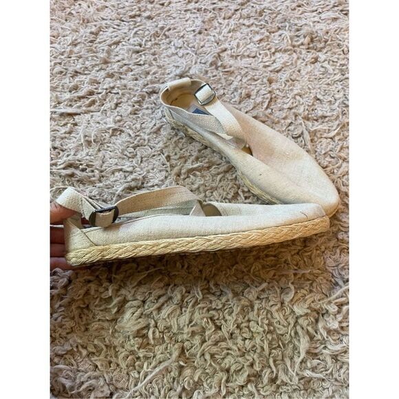Vintage 80s keds espadrille canvas Mary Jane style flats 9.5 - Picture 4 of 5